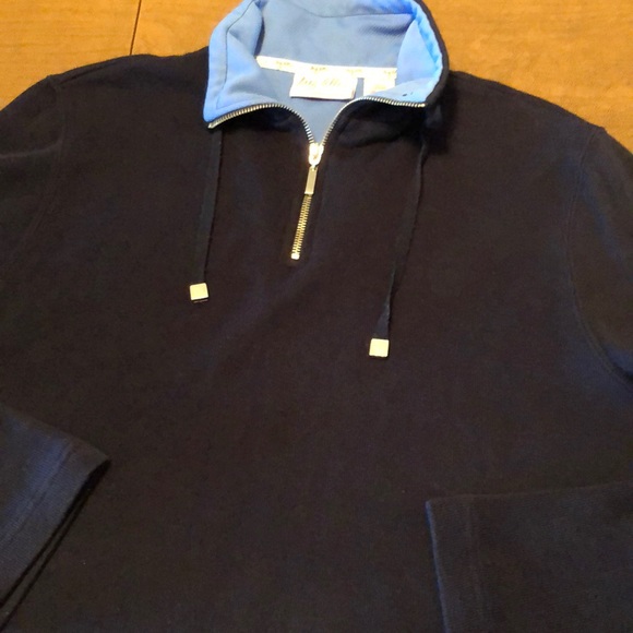 Meg Allen Navy Blue 1/4 Zip Pullover Sweatshirt L - Picture 2 of 8